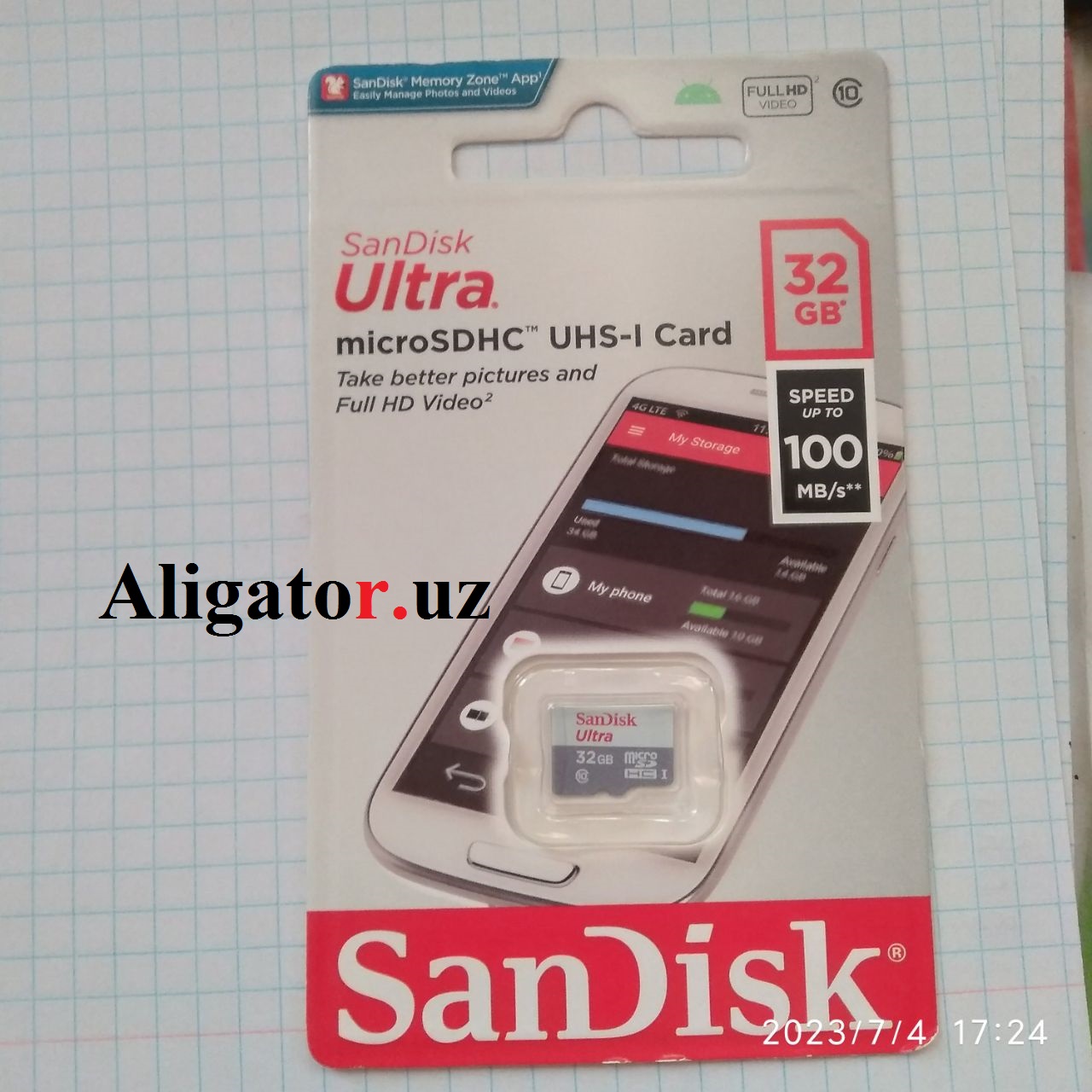 SanDisk MicroSD 32GB  100 MB/s Fleshka